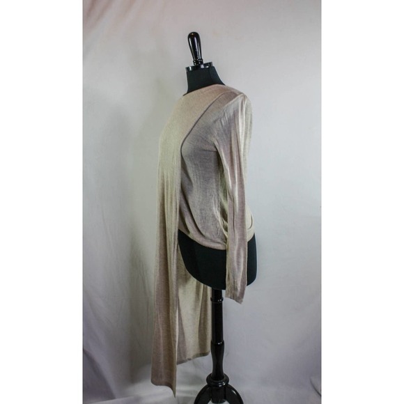 Maude Vivante Sweater High Low Asymmetrical Beige Tan Size S - Picture 2 of 4